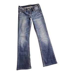 Silver Jeans Low Rise Women's Sz 27 Blue Bootcut Cowgirl Rodeo Denim Y2K Style